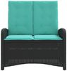vidaXL Gartenbank Verstellbar mit Kissen Schwarz Poly Rattan 368224 Bild 3