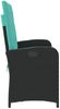 vidaXL Gartenbank Verstellbar mit Kissen Schwarz Poly Rattan 368224 Bild 4