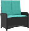 vidaXL Gartenbank Verstellbar mit Kissen Schwarz Poly Rattan 368224 Bild 2