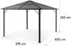 Blumfeldt Pavillon 3x4m, Rostfreier Aluminium-Pavillon mit Festem Dach & Dimmbaren LED-Lichter, Pavillon Wasserdicht, Stabil & Winterfest, Langlebige Pergola Freistehend, Gartenpavillon für Terrasse Bild 5