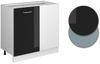 Eckunterschrank R-Line Schwarz Hochglanz 86 cm ohne Arbeitsplatte Vicco Bild 5