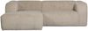 Ecksofa Chaiselongue Bean mit Cordbezug, modern und gepolstert, Sand, links, für 3–4 Personen Bild 3