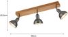 Deckenleuchte, Holz, nickel antik, Spot verstellbar, L 33 cm Bild 3