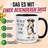 Momentals Tasse Kuh – „Wer nicht mit mir klar kommt“ – lustiger Kuh Geschenk Becher, Gratis Versand · Links-&Rechtshänder · Spülmaschinenfest Bild 2
