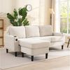 Merax Schlafsofa 3-Sitzer-Sofa mit USB & Typ-C-Anschlüssen, 202*137*80cm 1 Teile, L-förmiges Schlafsofa mit Getränkehaltern & Hocker, Leinen Polstersofa Bild 4