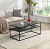 FINEBUY Couchtisch FB72741 Wohnzimmertisch Glas Rechteckig 100 cm Metall Ablage Modern (Sofatisch Glas Rechteckig 100 cm Schwarz Ablage), Wohnzimmertisch Industrial, Metallgestell Modern Bild 2