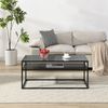 FINEBUY Couchtisch FB72741 Wohnzimmertisch Glas Rechteckig 100 cm Metall Ablage Modern (Sofatisch Glas Rechteckig 100 cm Schwarz Ablage), Wohnzimmertisch Industrial, Metallgestell Modern Bild 4
