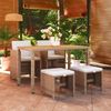 vidaXL 5-tlg. Garten-Essgruppe mit Kissen Poly Rattan Beige 3095501 Bild 1