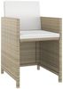 vidaXL 5-tlg. Garten-Essgruppe mit Kissen Poly Rattan Beige 3095501 Bild 3