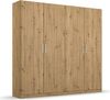 rauch Kleiderschrank; Drehtürenschrank COSMO, 4-türig, Eiche Artisan, mit Aufbewahrungsboxen, 181x197x54xcm Bild 3