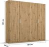 rauch Kleiderschrank; Drehtürenschrank COSMO, 4-türig, Eiche Artisan, mit Aufbewahrungsboxen, 181x197x54xcm Bild 4
