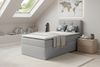 Deine Möbel 24 Boxspringbett FLO Boxbett Einzelbett Polsterbett Jugendbett (Beige Hellgrau Grau Anthrazit Schwarz, 2-St, Bonellfederkernmatratze H3 Taschenfederkernmatratze H4), 90x200 100x200 Veloursstoff Bild 2