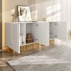 Merax Sideboard mit U-Relief-Design & dekorativer Holzstruktur (1 St, 160×75×38 cm), Kommode mit 4 Türen und großen Innenfächern, Anrichte, Buffetschrank Bild 2