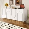 Merax Sideboard mit U-Relief-Design & dekorativer Holzstruktur (1 St, 160×75×38 cm), Kommode mit 4 Türen und großen Innenfächern, Anrichte, Buffetschrank Bild 4