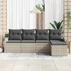 vidaXL Gartensofa-set 5 pcs Hellgrau Poly-Rattan 3346002 Bild 3