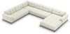 Micadoni Wohnlandschaft Mamaia 7-Sitzer Links Samtstoff Bluvel Helles Beige schwarze Beine Bild 1