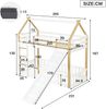 Merax Etagenbett 90x200cm, Kinderbett, Exquisite Dachform, Mit Lustige Kinderrutsche, Freier Raum mit Zaun, Stabile Lattenroste und Leiter, Weiß+Natur Bild 4