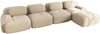 Modulares Ecksofa aus Cord, rahmenlos & montagefrei, 388 x 178 x 75 cm, Beige Bild 5