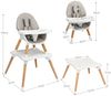4-in-1 Babyhochstuhl Hochstuhl Essstuhl Kinderstuhl Kindersitzgruppe Kinderhochstuhl hoehenverstellbar Babystuhl Grau Bild 2