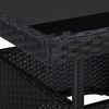 Gartentisch, Esstisch, Küchentisch Schwarz Poly Rattan und Glas Bild 3