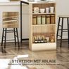 Bartisch-Set H 91 x T 49 x B 91 cm mit Stauraum, Stahl und Spanplatte in Eichenoptik, mit 2 Hockern Bild 3