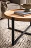 Couchtisch Akazie Massivholz Metall Rund 60x60x36cm Industrial Hellbraun Bild 4
