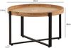 Couchtisch Akazie Massivholz Metall Rund 60x60x36cm Industrial Hellbraun Bild 3