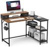 Mondeer Eckschreibtisch L-Förmiger Computertisch, mit 2 Regalen links oder rechts, mit Monitorhalterung, 120x88.5x90 cm Bild 3