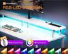 Gaming Tisch LED-Beleuchtung Steckdosen USB-Anschlüssen Stauraum Weiß 120x50cm Bild 4