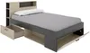 Vente-unique - LEANDRE Bett Holz, Platte GrauBeige - B 129,6 cm x H 95 cm x L 217,3 cm Bild 5