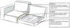 OTTO home 2-Sitzer Kompaktsofa Oland, Struktur, Flachgewebe, Luxus-Microfaser, Boucle, 164 cm, Wellenunterfederung, Skandi-Design, Metallfüße Bild 4