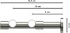 Gardinenstangen-Set Prestige Zoena 320 cm (geteilt in 2 x 160 cm), 2-läufig (ohne Ringe), 20 mm Ø Edelstahl-Optik Bild 2