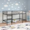 vidaXL Kinderloftbett Uni Schwarz 107 x 200 cm Stahl 42020765 Bild 3