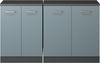 Dachschrägenschrank-Set Rion Blau-Grau 140 cm 2er Set Schrankkorpuss 60 cm Tiefe Vicco Bild 4