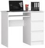 Home Collective Computertisch Schreibtisch Bürotisch Gaming Tisch mit ausziehbarer Tastaturablage, mit 3 Schubladen rechts, 90 x 50 x 77 cm, weiß Bild 5