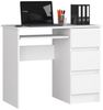 Home Collective Computertisch Schreibtisch Bürotisch Gaming Tisch mit ausziehbarer Tastaturablage, mit 3 Schubladen rechts, 90 x 50 x 77 cm, weiß Bild 4