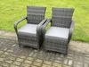 Fimous Rattan Gartenmöbel Gas Feuer Grube Rechteck Runde Esstisch Und Esszimmer Stühle 4 Sitzer für Rechteckige Tabelle Bild 3