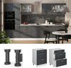Küchenunterschrank R-Line Schwarz Beton 60 cm AP Anthrazit Vicco Bild 2