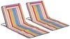 Outsunny Gartenliege Strandmatte, Faltbare Strandliege mit Kopfkissen, Höhenverstellbare Strandmatratze mit Tragetasche, 2 St, Oxfordstoff, Bunt, 124 x 53 x 35-45 cm Bild 2