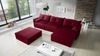 Ecksofa mit Schlaffunktion HUNTER in Royal Bordeauxrot Ottomane Rechts inkl. Hocker Bild 2