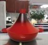 Aluguss Tajine Tagine Ø28cm Induktion Silikongriffe Gartopf Dampfgarer Bräte Rot Bild 4