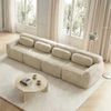 Ecksofa mit großer Sitzfläche, Premium-Plüsch, Light Khaki, modular, 3-teilig, keine Montage,378x104x73 cm Bild 2