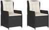 vidaXL Gartensessel 2 Stk. Verstellbar Schwarz Poly Rattan 368652 Bild 2