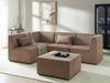Modul Ecksofa 4-Sitzer LEMVIG Cord Sandbeige mit Ottomane rechtsseitig Bild 3