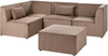 Modul Ecksofa 4-Sitzer LEMVIG Cord Sandbeige mit Ottomane rechtsseitig Bild 5