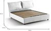 Dmora Doppelbett Agalo, Stoffbett mit Stauraum, Öffnung vorne, geeignet für Matratzen 140 x 200 cm, 100 % Made in Italy, Weiß Bild 3