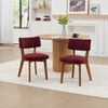 LVHOM 2er Set Esszimmerstühle Leinenstoff, Polsterstuhl aus Massivholz, belastbar bis 200 kg, Stuhl für Esszimmer, Homeoffice & Wohnzimmer, Rot Bild 2