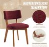 LVHOM 2er Set Esszimmerstühle Leinenstoff, Polsterstuhl aus Massivholz, belastbar bis 200 kg, Stuhl für Esszimmer, Homeoffice & Wohnzimmer, Rot Bild 3