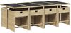 vidaXL 9-tlg. Garten-Essgruppe mit Kissen Beigemischung Poly Rattan 3277871 Bild 3