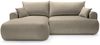 Selsey 'Ovo' Ecksofa mit Schlaffunktion, Stauraum und Samtbezug, grau-beige, links, 93 x 260 x 165 cm Bild 5